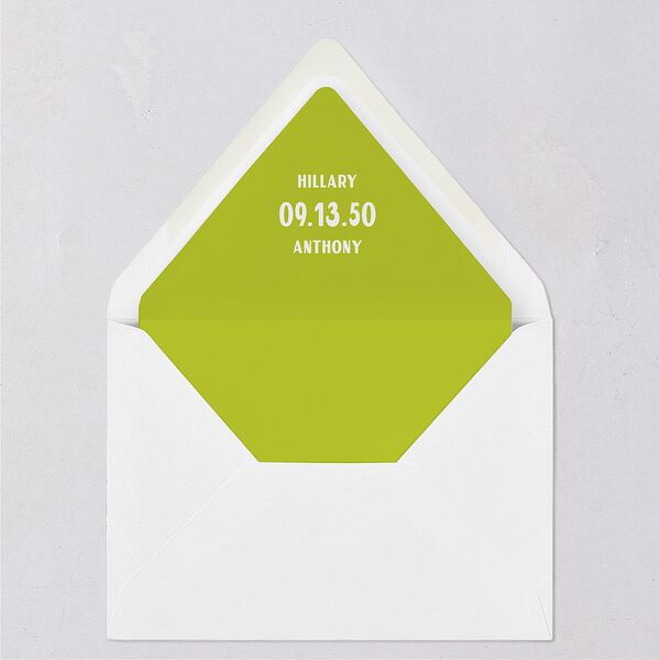 Retro Destination Postcard Inspired Euro Envelope Liners Chartreuse Luxe