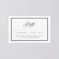Vintage Script All-in-One Wedding Invitations Pure White Signature Light Both Recipient and Return Addresses No