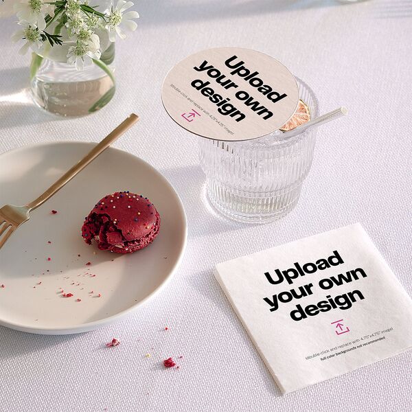 Upload Your Own Design Portrait Photo Wedding Day Coasters Pure White Cardboard Circle