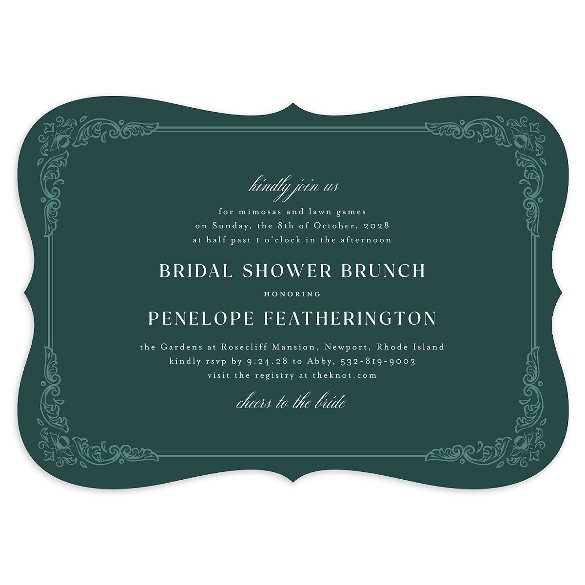 Glamorous Crown Monogram Crest Bridal Shower Invitations by Bridgerton