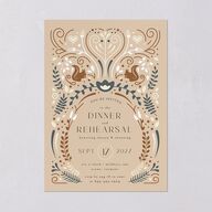 Nordic Folk Rehearsal Dinner Invitations Latte Signature Blank Standard