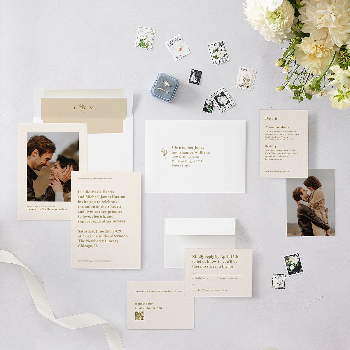 Elegant Typography Wedding Invitations Gold Signature Blank No Standard