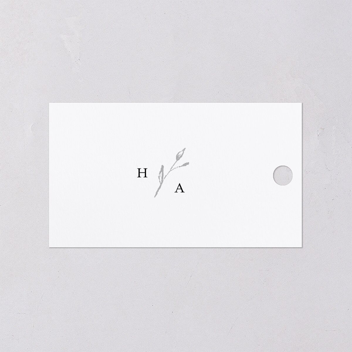 Shining Leaves Foil Favor Gift Tags Pure White Gold Signature