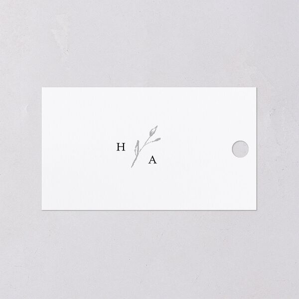 Shining Leaves Foil Favor Gift Tags Pure White Gold Signature