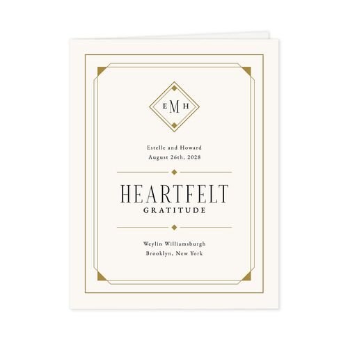 Old Hollywood Glam Thank You Cards Champagne