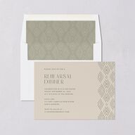 Boho Texture Rehearsal Dinner Invitations Deep Olive Signature Blank Standard