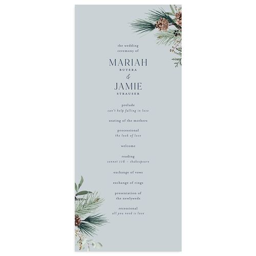 Rustic Pine Wedding Programs Slate Signature