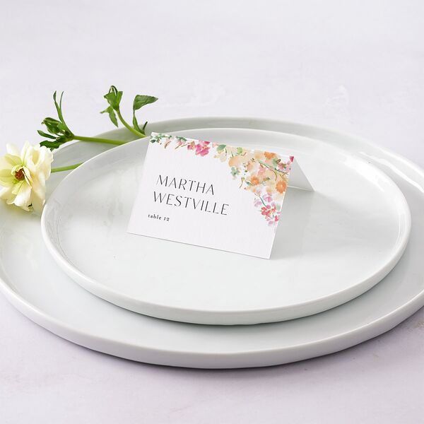 Pastel Arch Place Cards Gold Pink Cotton Signature