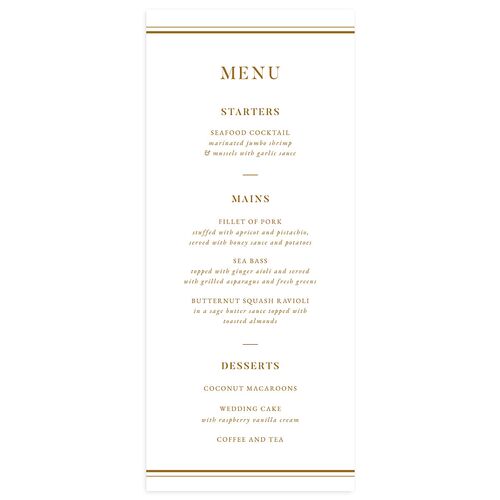 Luxe Monogram Menus Umber Signature