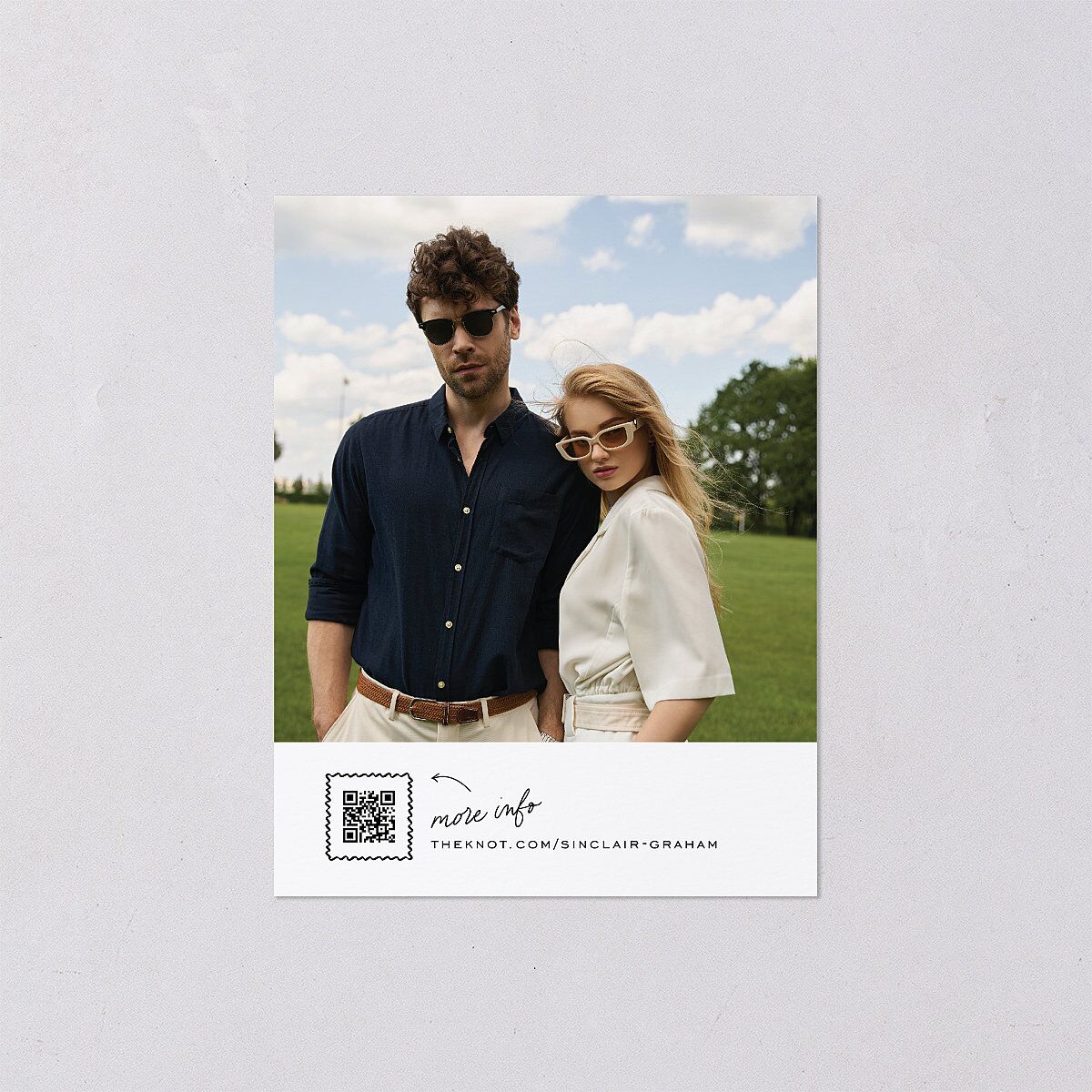 Sunny Day Modern Script Save the Date Petite Cards Pure White Signature smooth Blank Standard No