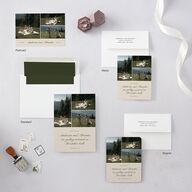 Vintage Cinematic Photo Save the Date Postcards Linen