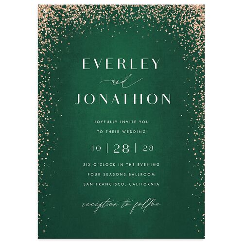 Sparkling Romance Wedding Invitations Forest Signature Blank No Standard