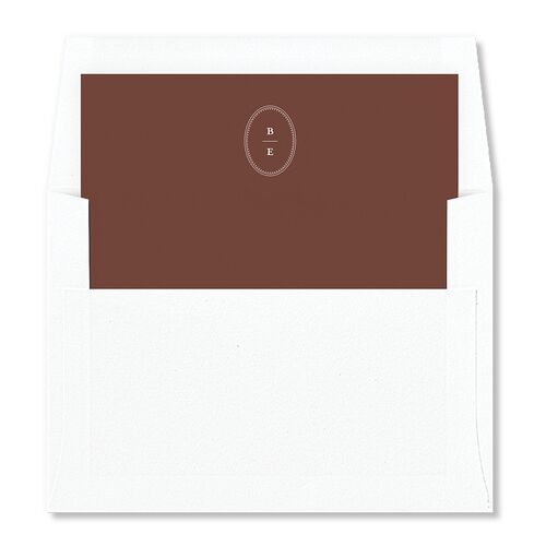 Vintage Oval Monogram Envelope Liners Merlot Standard