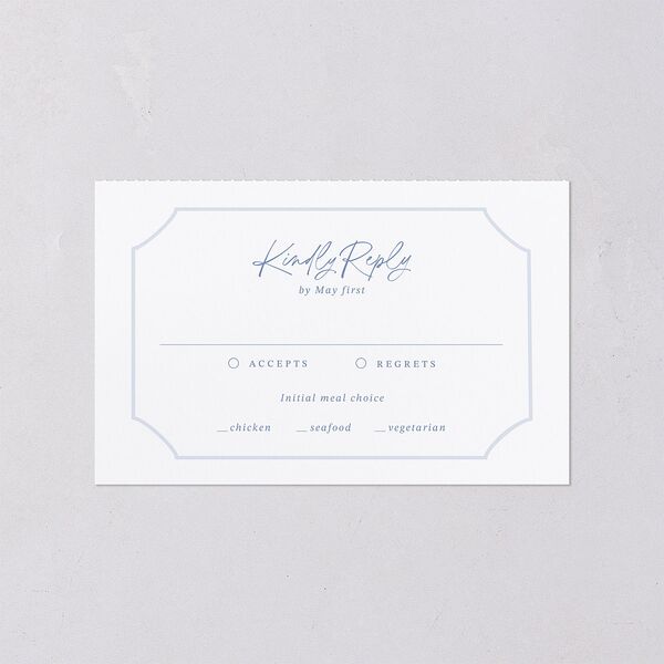 Fairytale Wildflower Crest All-in-One Wedding Invitations Pure White Signature Light Both Recipient and Return Addresses No