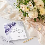 Painted Ethereal Wedding Guest Book Jewel Purple