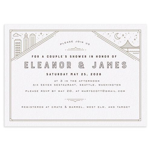 Iconic City Bridal Shower Invitations Biscotti Signature Blank Standard