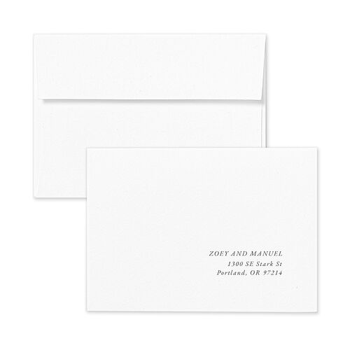 Curved Garland Wedding Response Card Standard Envelopes White Champagne Return Address Signature Standard