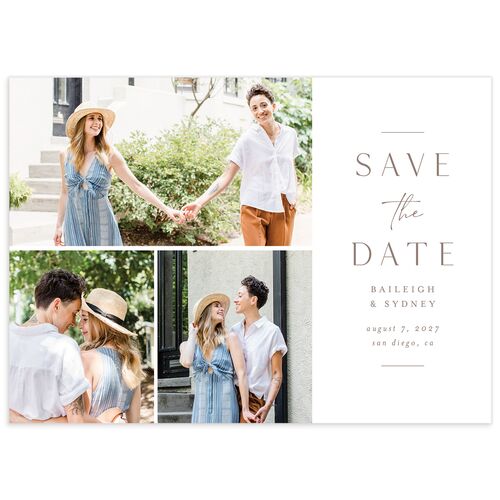 Side Panel Save the Date Cards - Cream