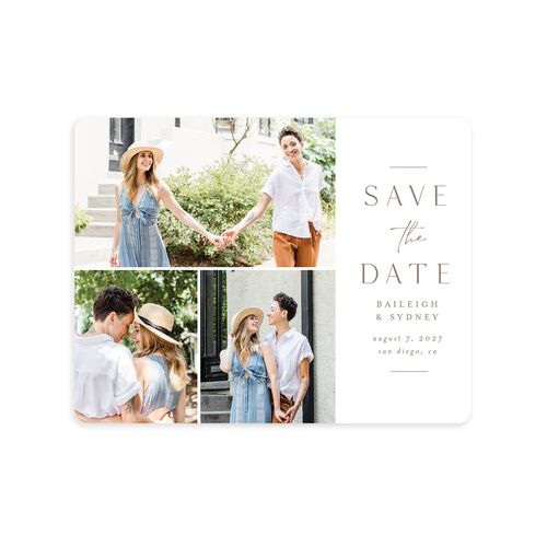 Side Panel Save The Date Magnets - Cream