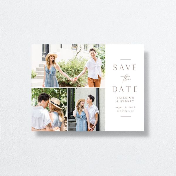Side Panel Save the Date Petite Cards front in Cream