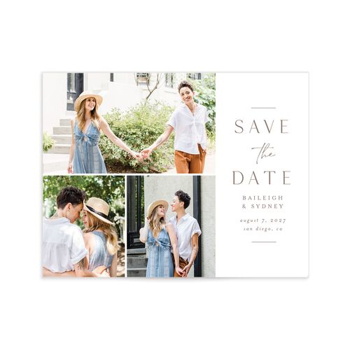 Side Panel Save the Date Petite Cards - Cream