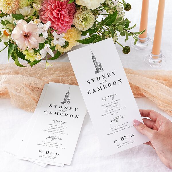 Love in NYC Wedding Programs Medieval Grey Signature