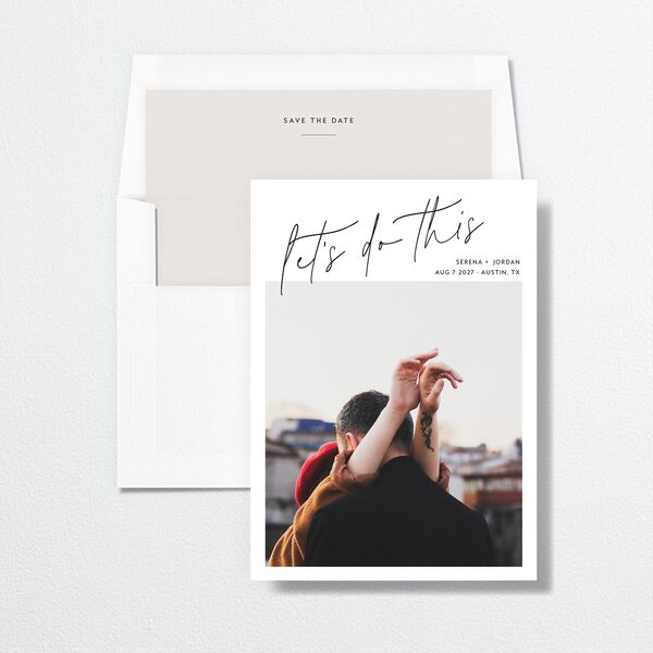 Let's Do This Save the Date Cards Pure White Signature smooth No
