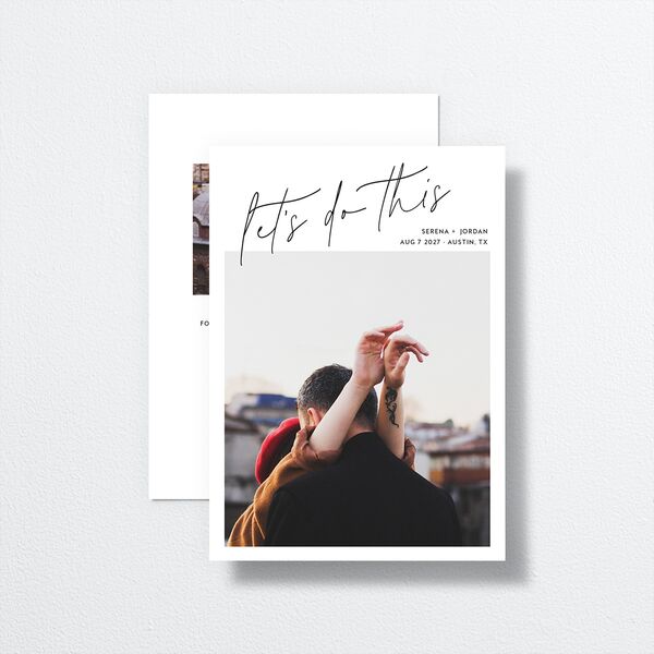 Let's Do This Save the Date Cards Pure White Signature smooth No