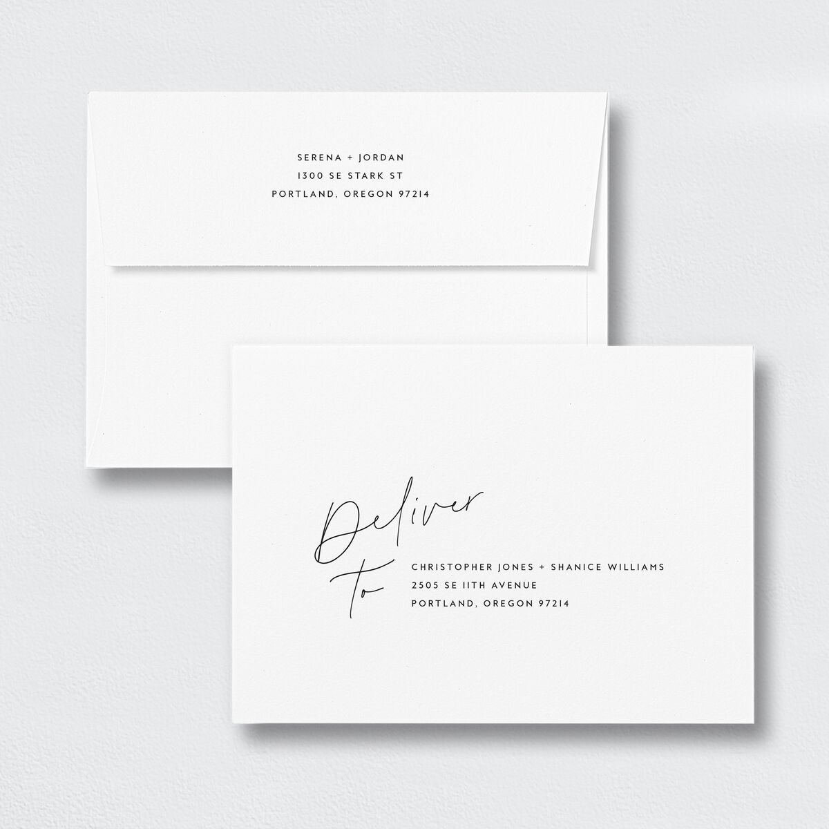 Let's Do This Save The Date Card Envelopes White Standard Pure White Both Recipient and Return Addresses