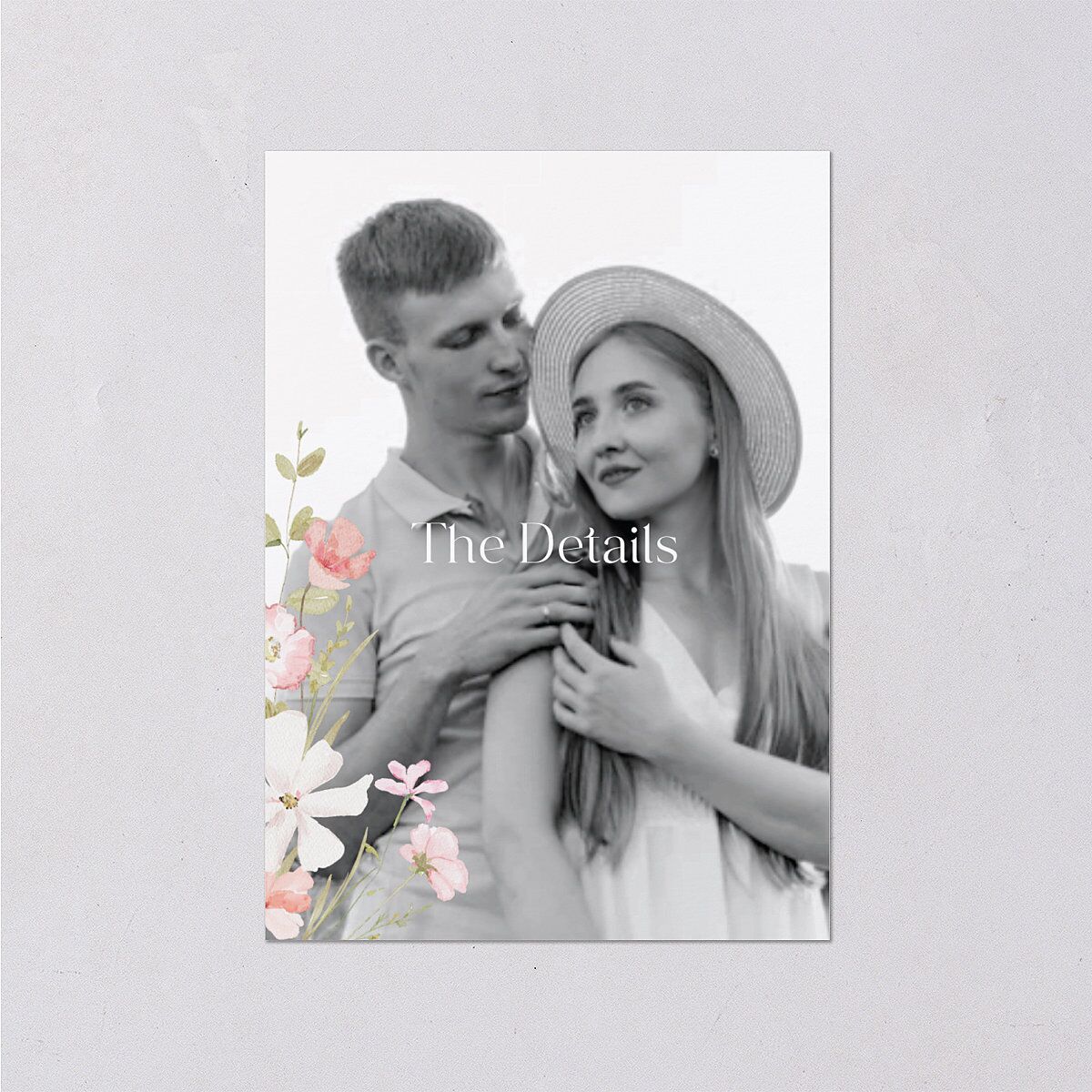 Wildflower Photo Wedding Event Detail Cards Peony Signature Standard