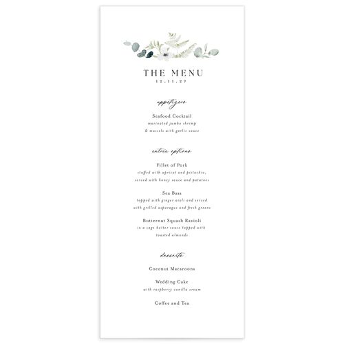 Elegant Anemone Menus - 