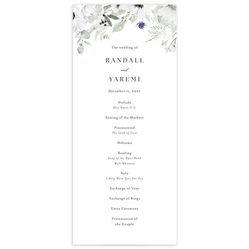 Elegant Anemone Wedding Programs - 