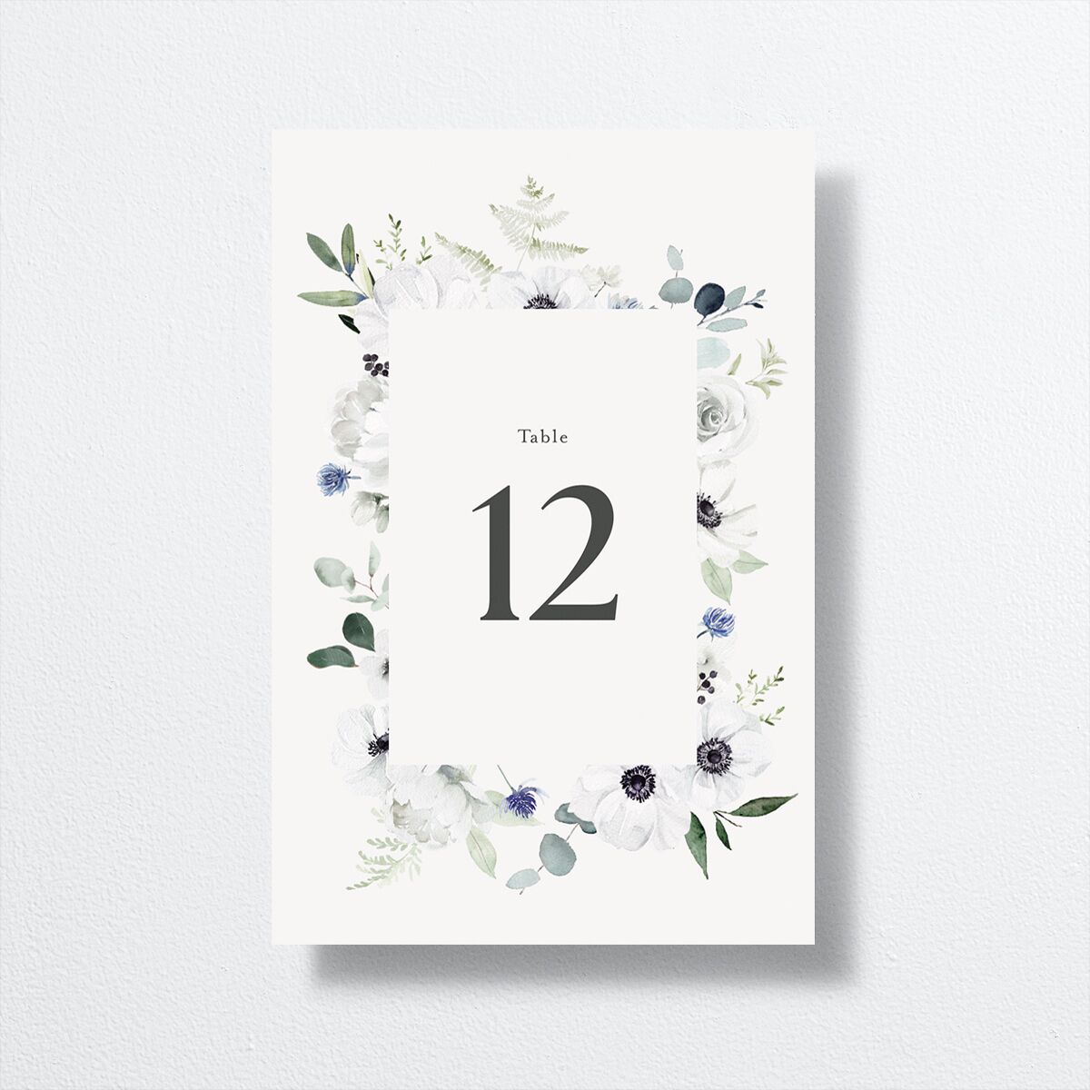 Elegant Anemone Table Numbers Ice Blue Signature