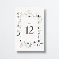 Elegant Anemone Table Numbers Ice Blue Signature