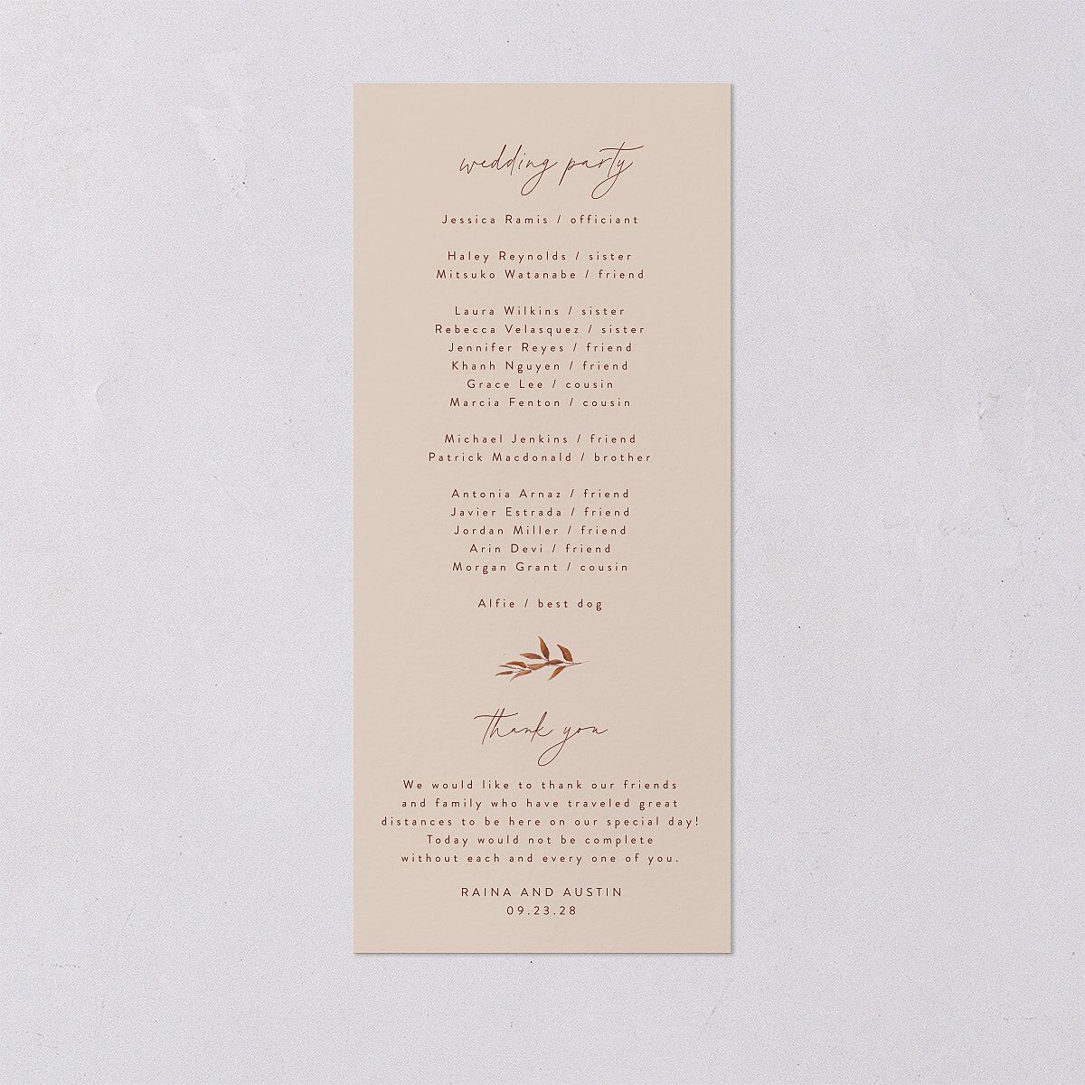 Harvest Crescent Wedding Programs Gold Champagne Signature