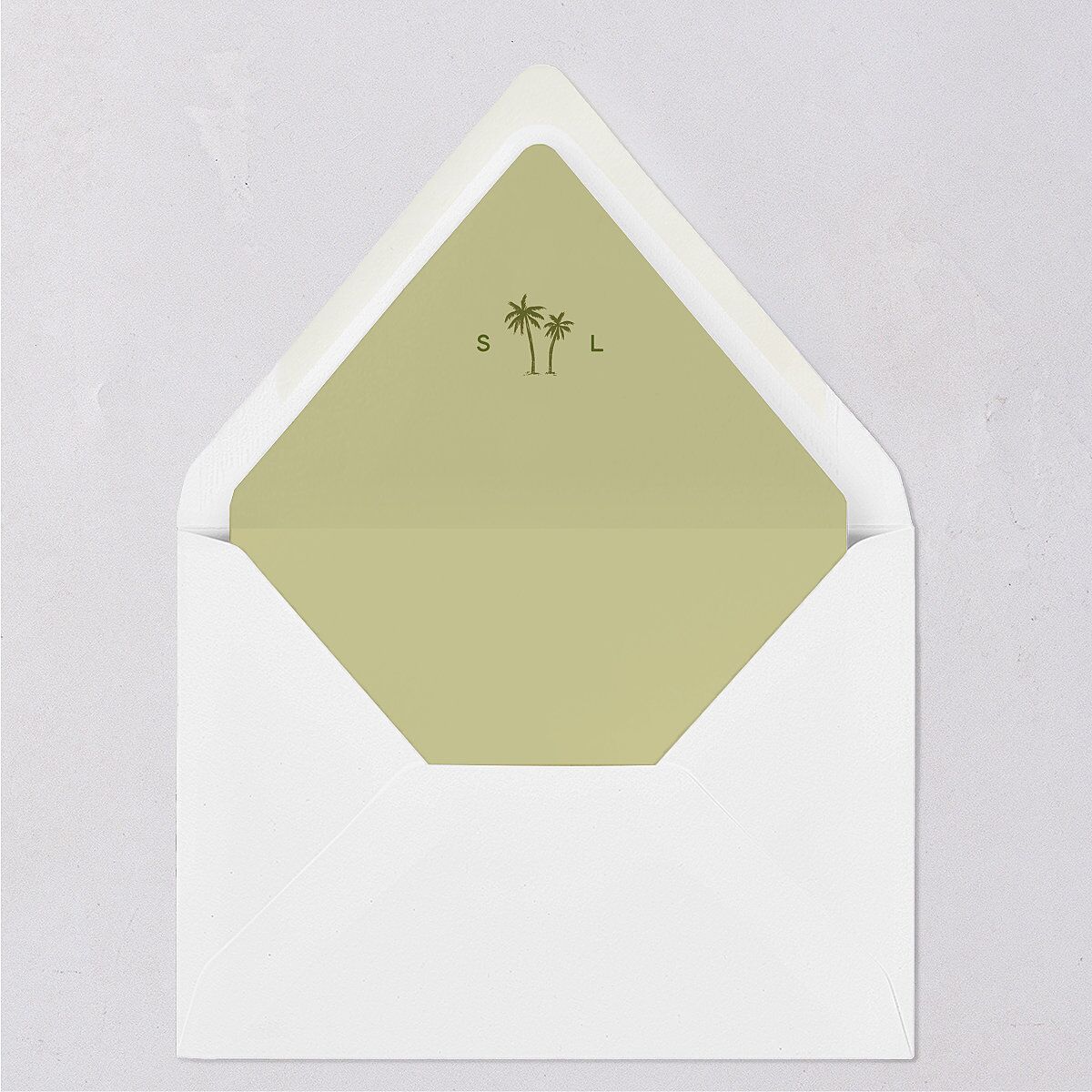 Cabana Stripes Bridal Shower Euro Envelope Liners Olive Luxe