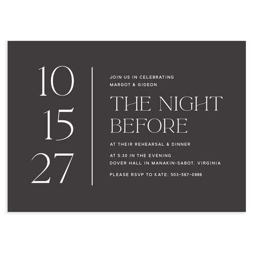 Climbing Leaves Rehearsal Dinner Invitations Charcoal Signature Blank Standard