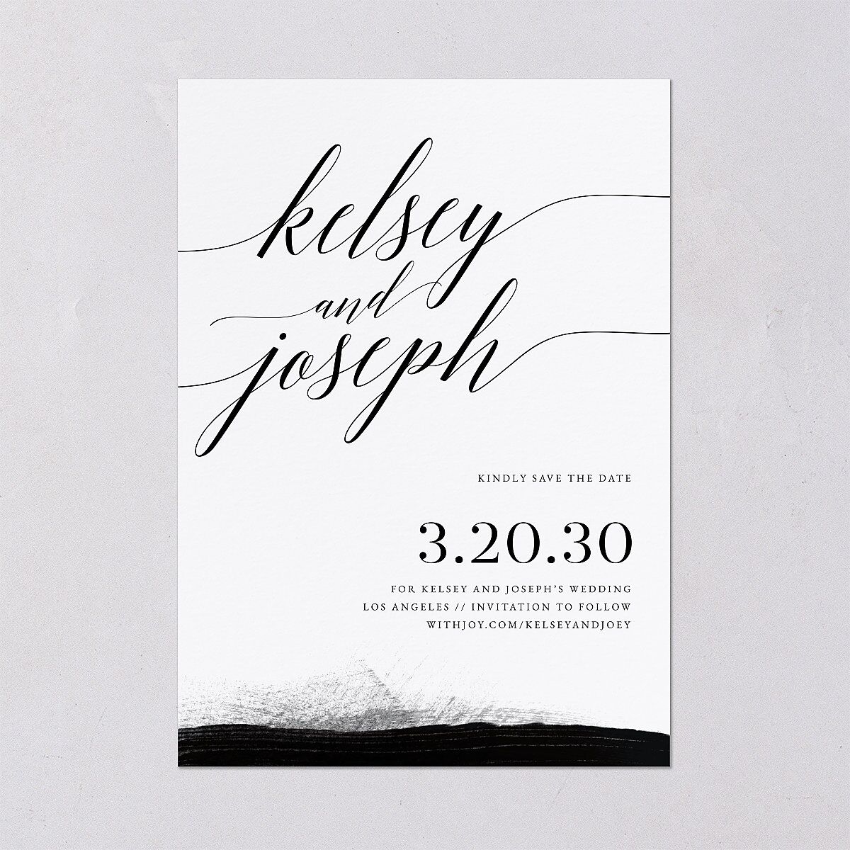 Painted Minimal Save The Date Cards Midnight Signature smooth Blank No Standard