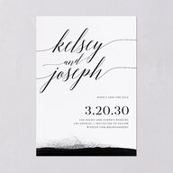 Painted Minimal Save The Date Cards Midnight Signature smooth Blank No Standard
