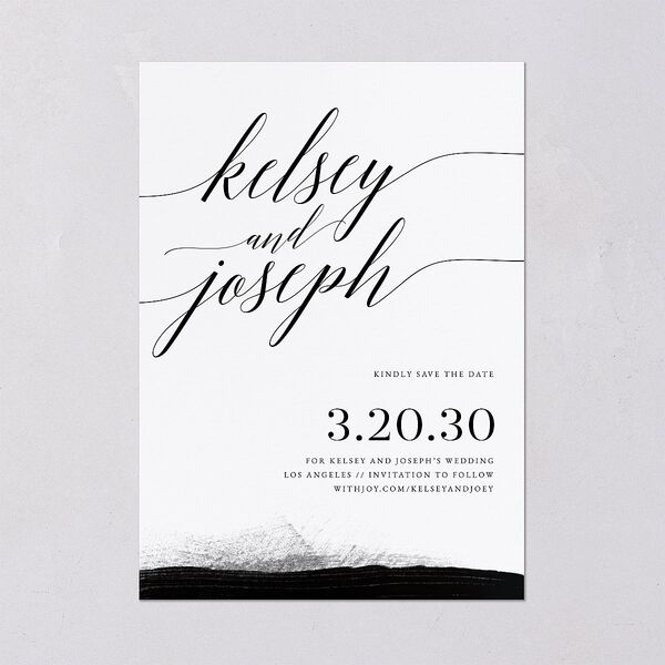 Painted Minimal Save The Date Cards Midnight Signature smooth Blank No Standard