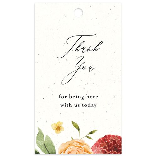 Blooming Dahlias Favor Gift Tags Marigold Signature
