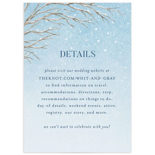 Snowflake Branches Wedding Enclosure Cards - Blue