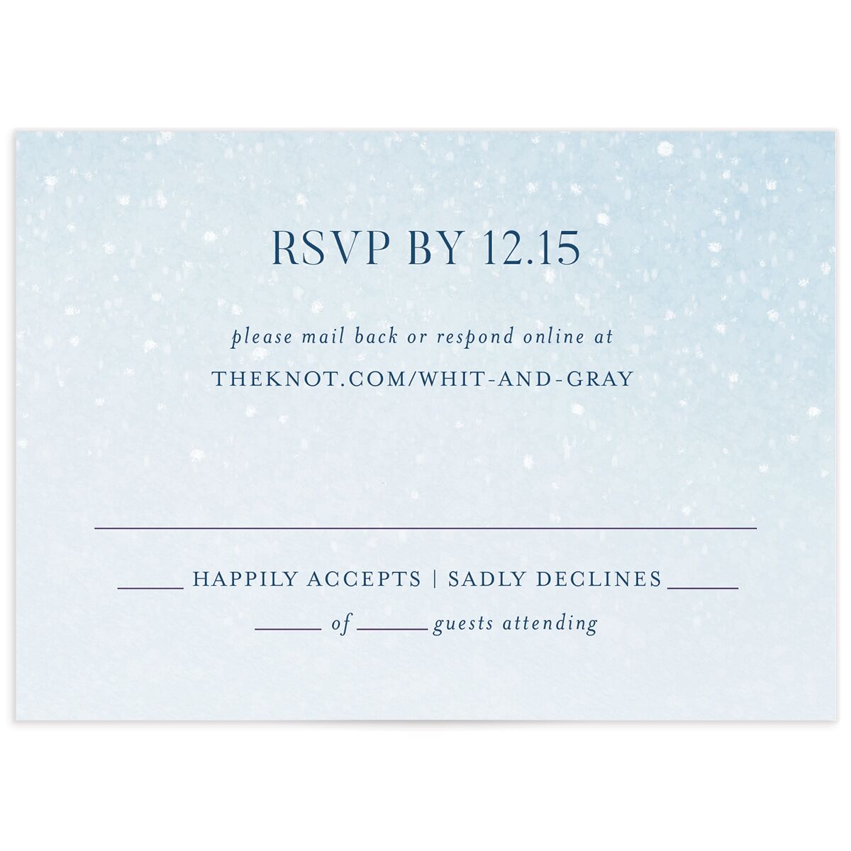 Snowflake Branches Wedding Response Cards