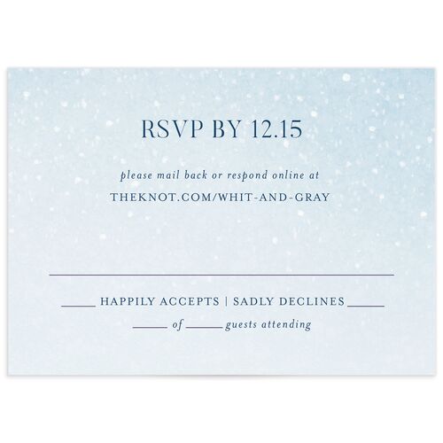 Snowflake Branches Wedding Response Cards - Blue