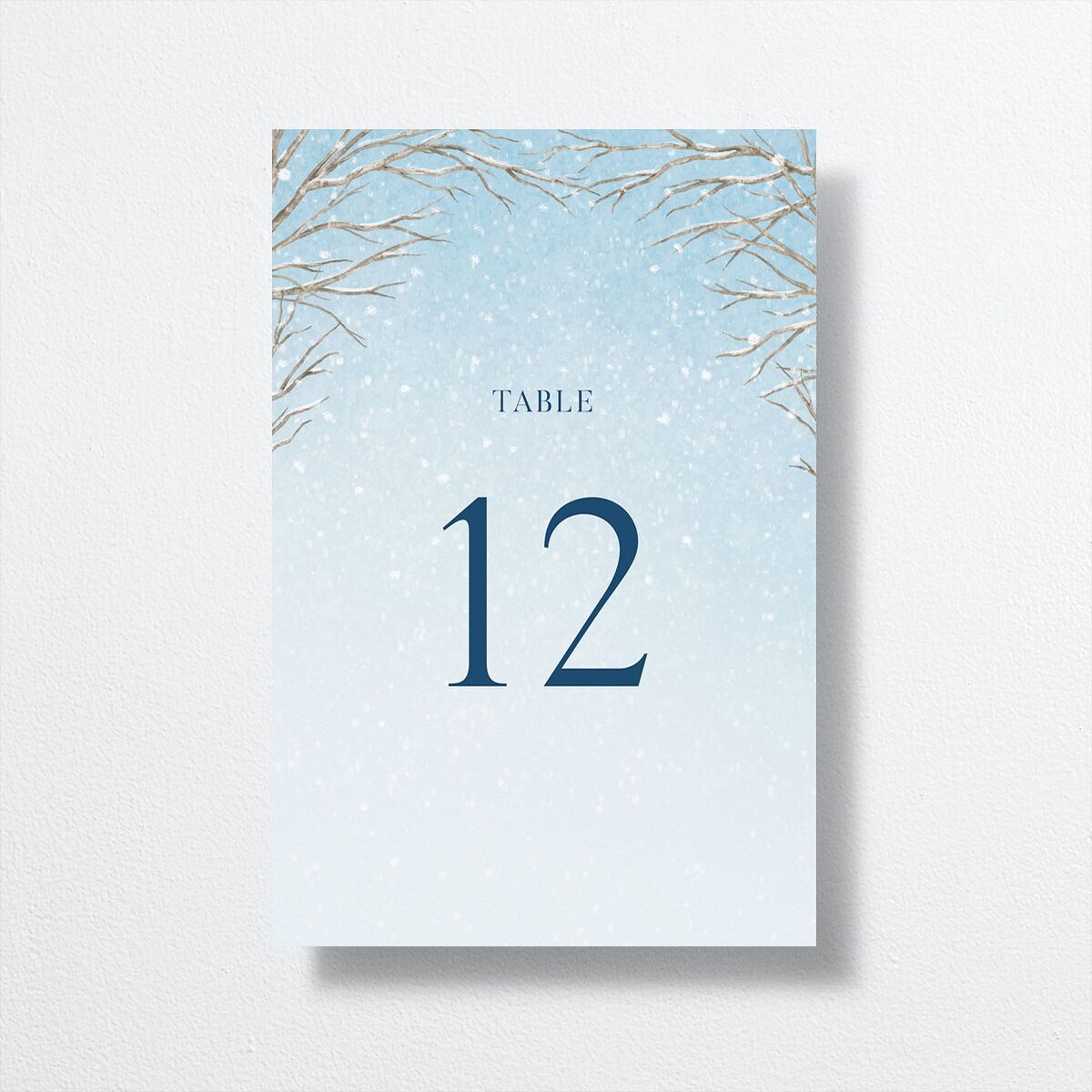 Snowflake Branches Table Numbers Baby Blue Signature