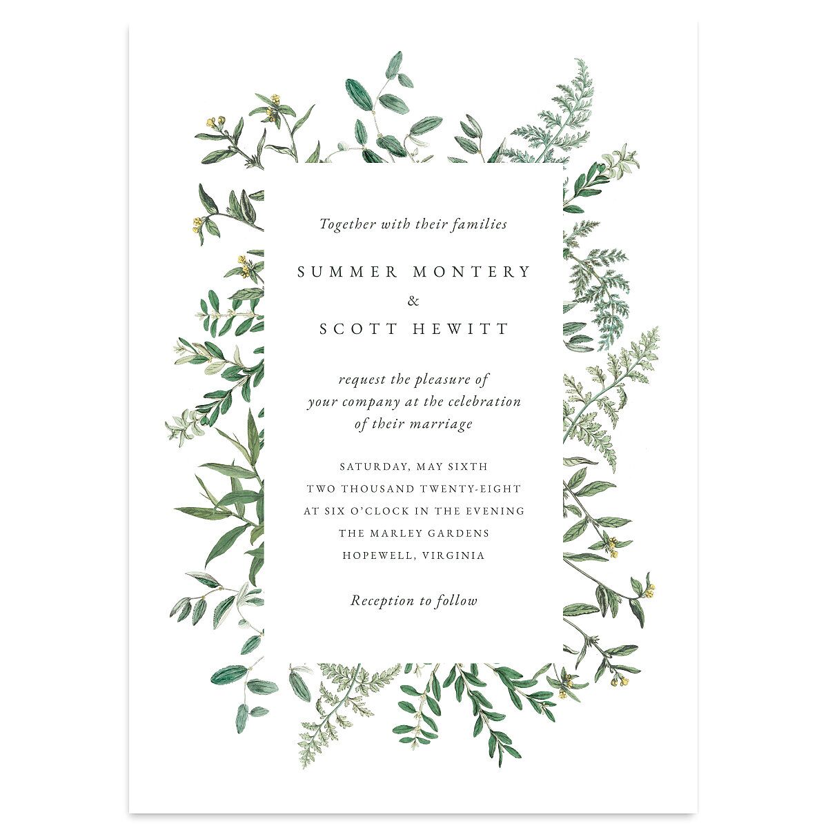 Delicate Greenery Wedding Invitations
