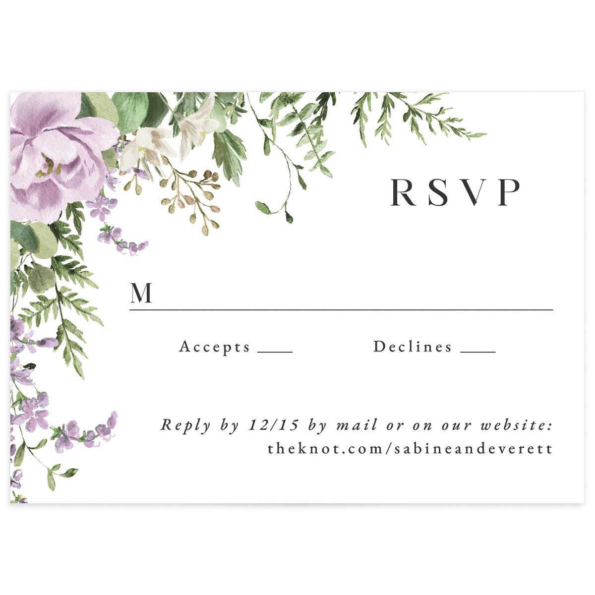 Fern Frame Wedding Response Cards