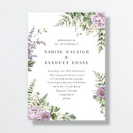 Fern Frame Wedding Invitations Purple Petal Signature No Standard