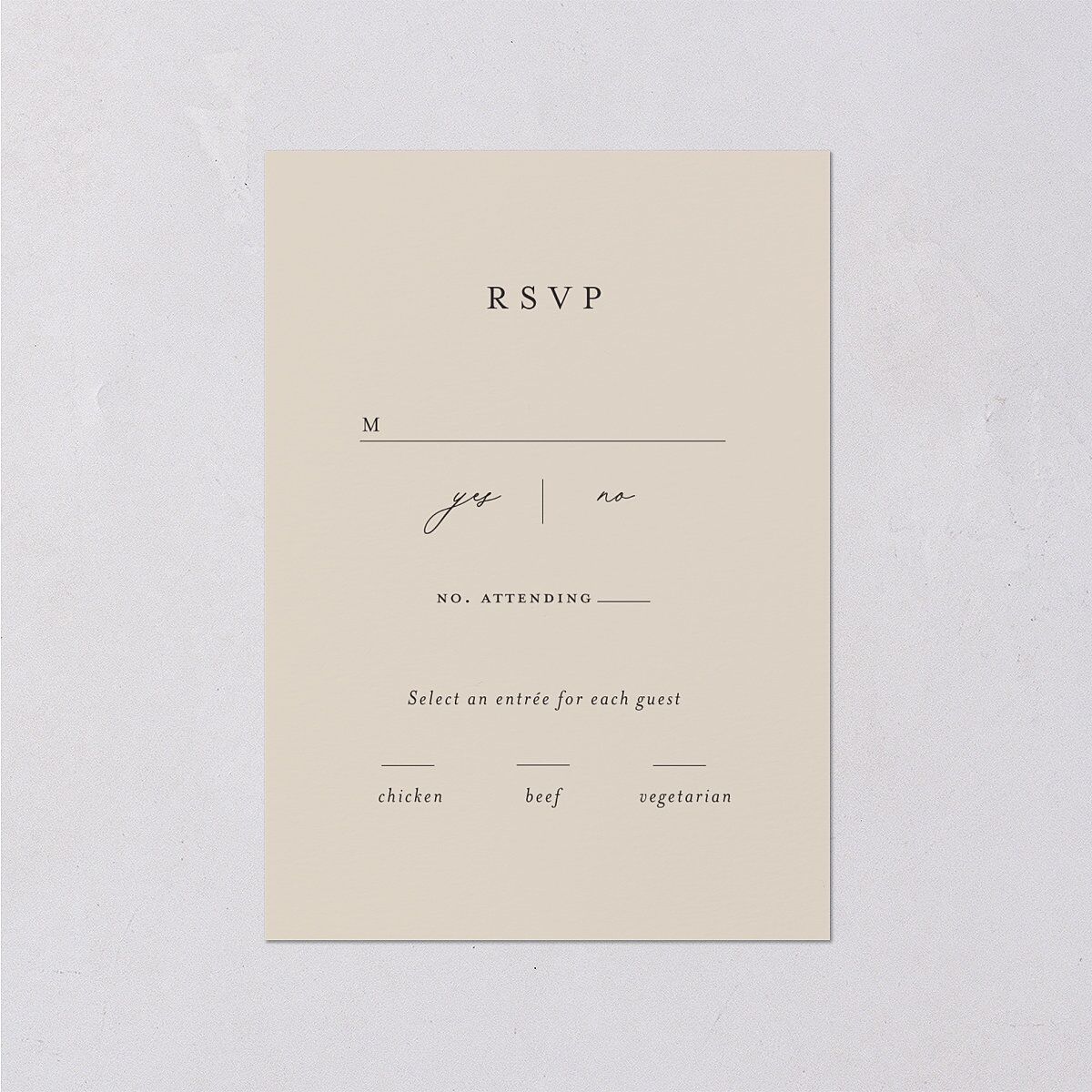 Gothic Antlers Wedding Response Cards Bisque Signature Standard