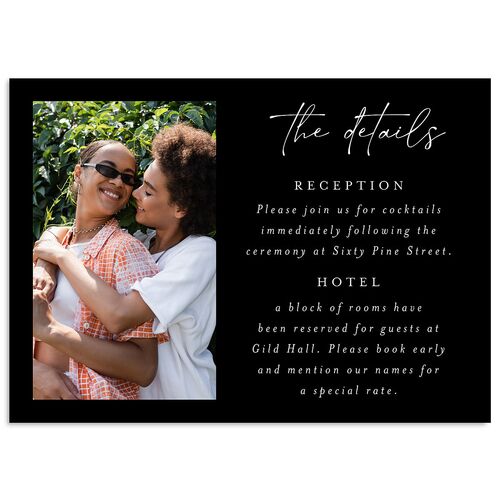 Simple Gallery Wedding Event Detail Cards Midnight Signature Standard